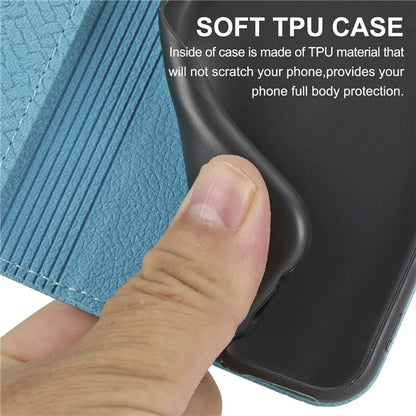 For Samsung Galaxy A25 5G (Global) (161.0 x 76.5 x 8.3mm) Case Woven Texture PU Leather Stand Phone Wallet Cover with Strap