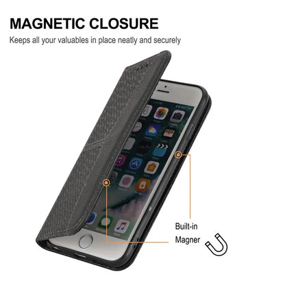 For Samsung Galaxy A25 5G (Global) (161.0 x 76.5 x 8.3mm) Case Woven Texture PU Leather Stand Phone Wallet Cover with Strap