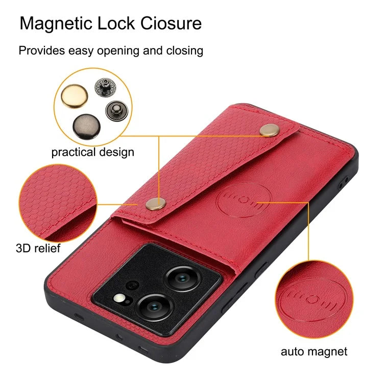 For Xiaomi 13T / 13T Pro / Redmi K60 Ultra Cover Card Slots PU Leather+TPU Phone Kickstand Case