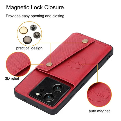 For Xiaomi 13T / 13T Pro / Redmi K60 Ultra Cover Card Slots PU Leather+TPU Phone Kickstand Case