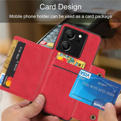 For Xiaomi 13T / 13T Pro / Redmi K60 Ultra Cover Card Slots PU Leather+TPU Phone Kickstand Case