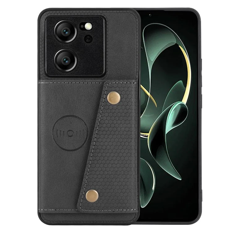 For Xiaomi 13T / 13T Pro / Redmi K60 Ultra Cover Card Slots PU Leather+TPU Phone Kickstand Case