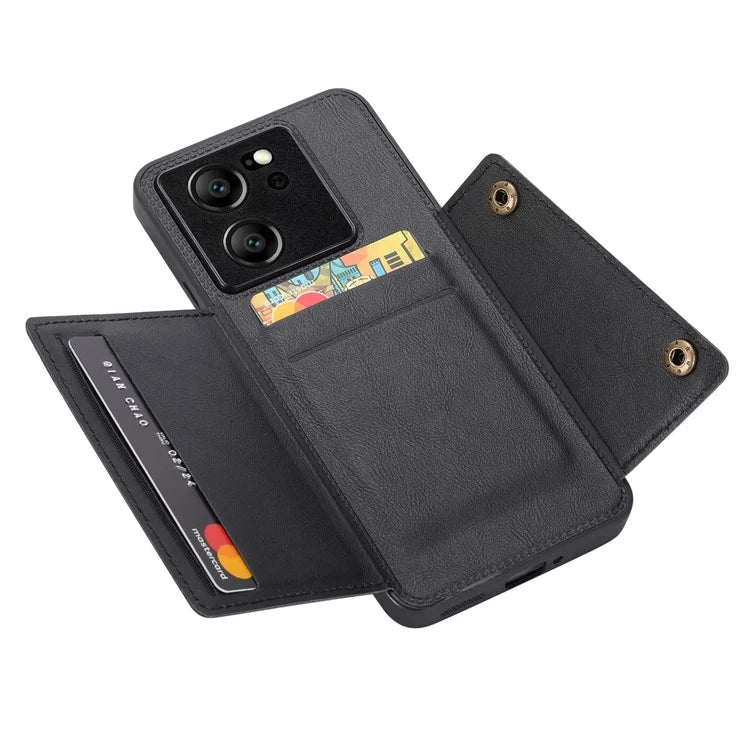 For Xiaomi 13T / 13T Pro / Redmi K60 Ultra Cover Card Slots PU Leather+TPU Phone Kickstand Case
