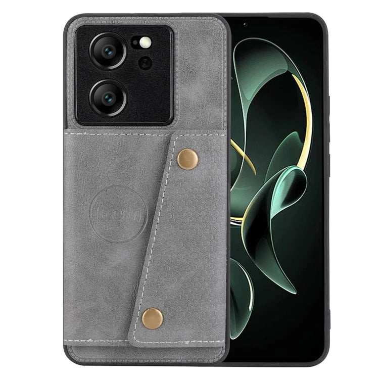 For Xiaomi 13T / 13T Pro / Redmi K60 Ultra Cover Card Slots PU Leather+TPU Phone Kickstand Case