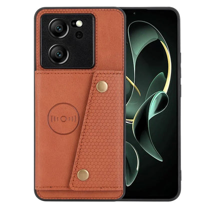For Xiaomi 13T / 13T Pro / Redmi K60 Ultra Cover Card Slots PU Leather+TPU Phone Kickstand Case