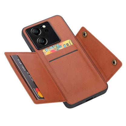 For Xiaomi 13T / 13T Pro / Redmi K60 Ultra Cover Card Slots PU Leather+TPU Phone Kickstand Case