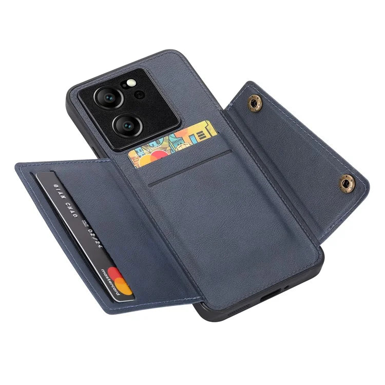 For Xiaomi 13T / 13T Pro / Redmi K60 Ultra Cover Card Slots PU Leather+TPU Phone Kickstand Case