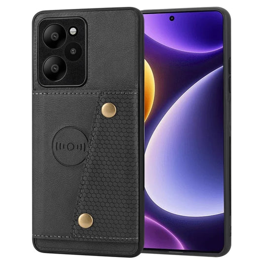 For Xiaomi Redmi Note 12R 5G Case PU Leather Coated TPU Phone Cover with Card Slots