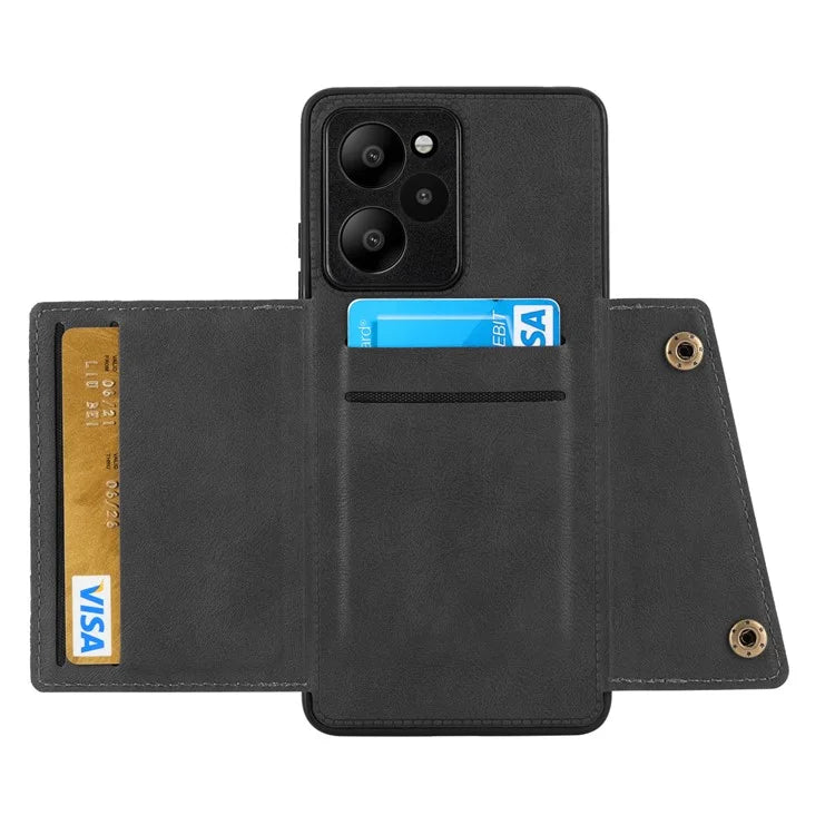 For Xiaomi Redmi Note 12R 5G Case PU Leather Coated TPU Phone Cover with Card Slots