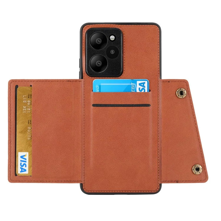 For Xiaomi Redmi Note 12R 5G Case PU Leather Coated TPU Phone Cover with Card Slots