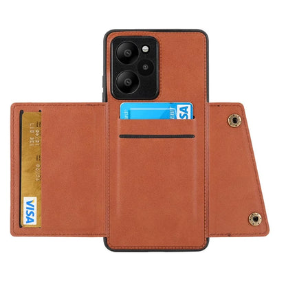 For Xiaomi Redmi Note 12R 5G Case PU Leather Coated TPU Phone Cover with Card Slots