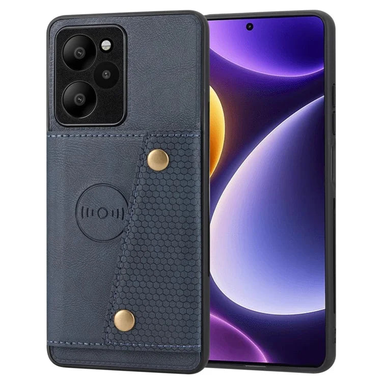 For Xiaomi Redmi Note 12R 5G Case PU Leather Coated TPU Phone Cover with Card Slots