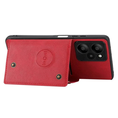 For Xiaomi Redmi Note 12R 5G Case PU Leather Coated TPU Phone Cover with Card Slots