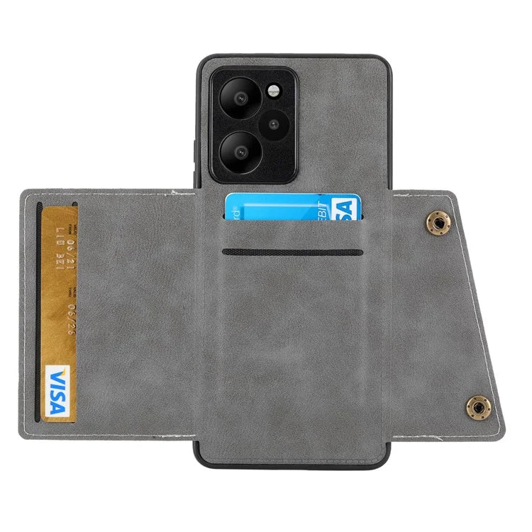 For Xiaomi Redmi Note 12R 5G Case PU Leather Coated TPU Phone Cover with Card Slots