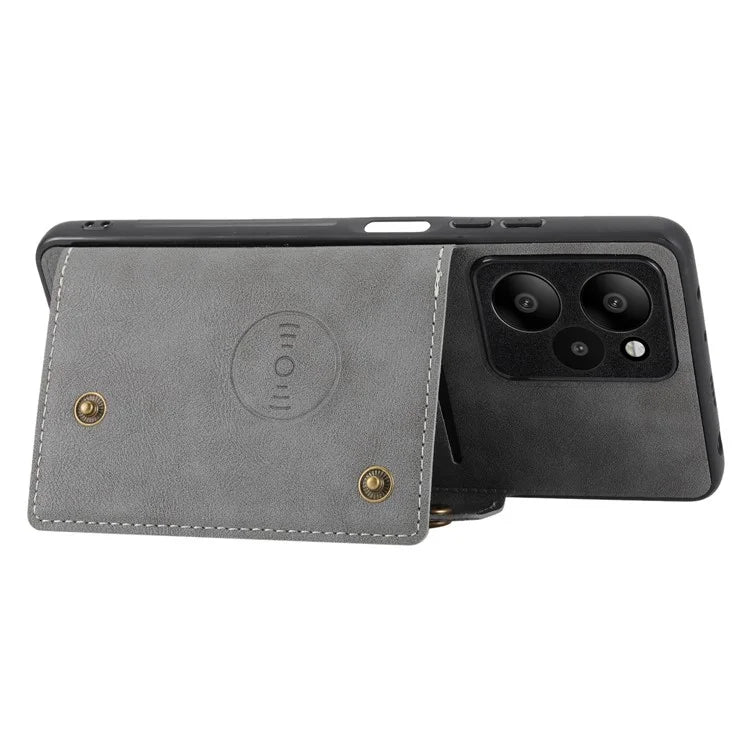 For Xiaomi Redmi Note 12R 5G Case PU Leather Coated TPU Phone Cover with Card Slots