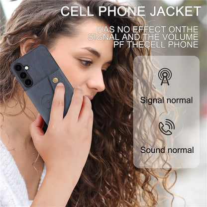 For Samsung Galaxy S23 FE Case Card Holder Kickstand Leather Coated TPU Phone Cover