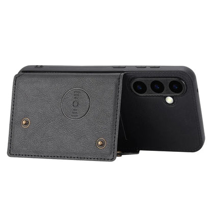 For Samsung Galaxy S23 FE Case Card Holder Kickstand Leather Coated TPU Phone Cover