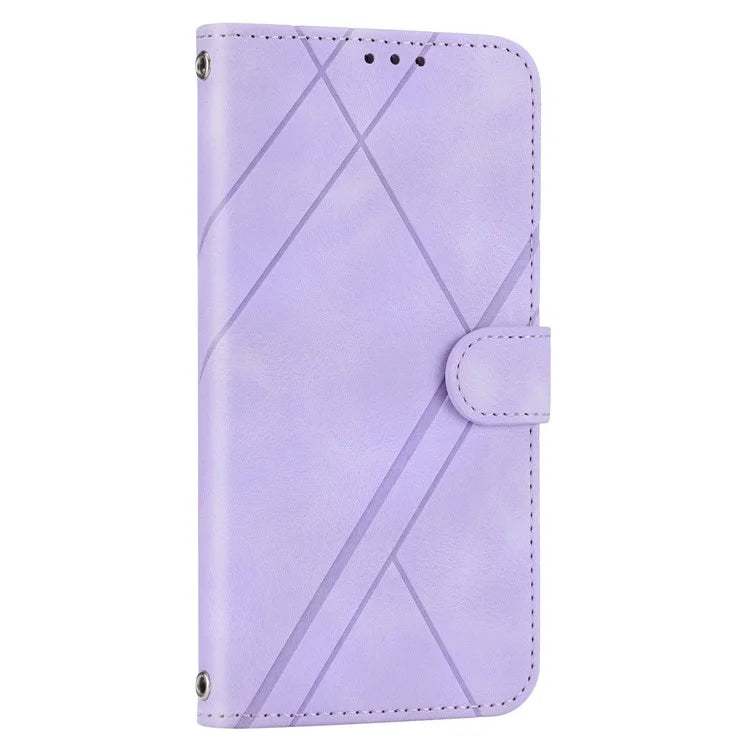 For Sony Xperia 5 V Case Imprinted Line Wallet Leather Phone Cover