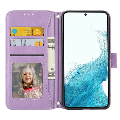 For Samsung Galaxy A25 5G (Global) (161.0 x 76.5 x 8.3mm) Case Zipper Pocket Anti-fall Leather Stand Phone Shell with 2 Straps