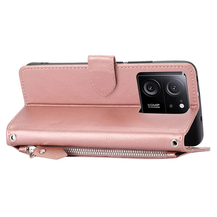 For Xiaomi Redmi K60 Ultra / 13T / 13T Pro Case Shockproof Leather Wallet Phone Cover with Long and Short Straps
