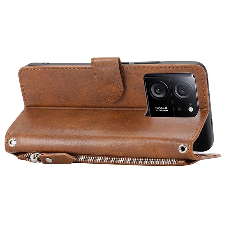 For Xiaomi Redmi K60 Ultra / 13T / 13T Pro Case Shockproof Leather Wallet Phone Cover with Long and Short Straps