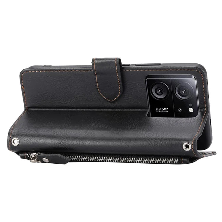 For Xiaomi Redmi K60 Ultra / 13T / 13T Pro Case Shockproof Leather Wallet Phone Cover with Long and Short Straps