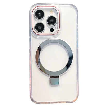 For iPhone 15 Pro Kickstand Case Compatible with MagSafe TPU+PC Clear Phone Cover