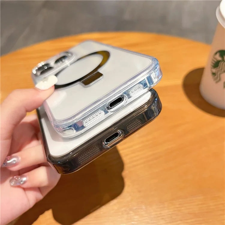 For iPhone 15 Pro Kickstand Case Compatible with MagSafe TPU+PC Clear Phone Cover