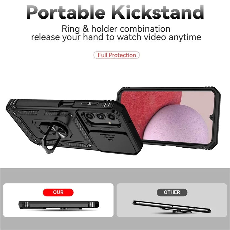 For Samsung Galaxy S23 FE Case Slide Camera Protection Kickstand Phone Cover