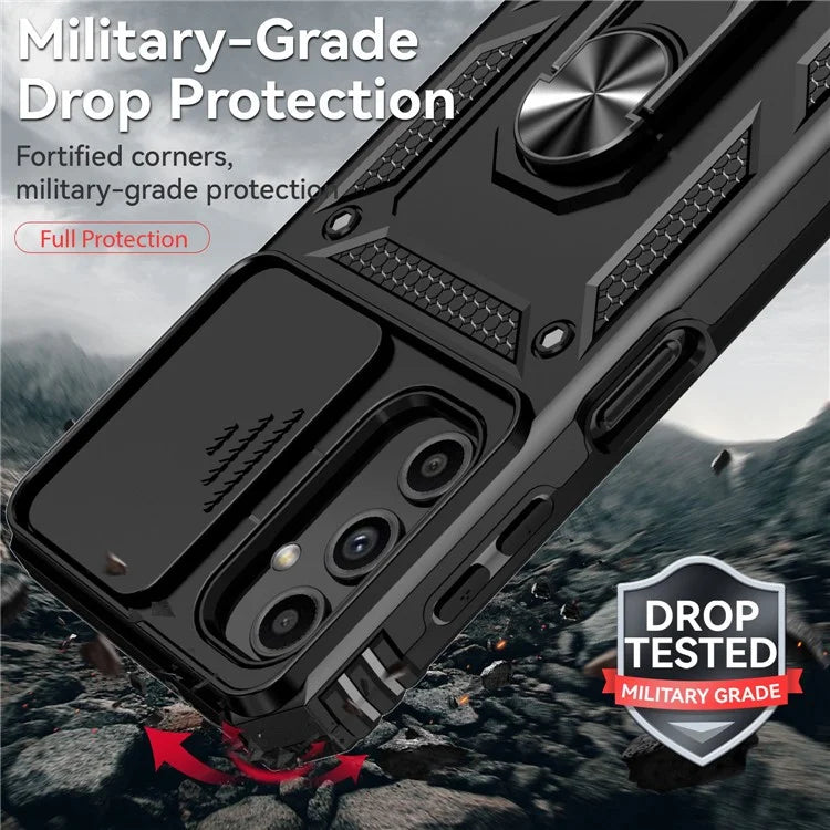 For Samsung Galaxy S23 FE Case Slide Camera Protection Kickstand Phone Cover