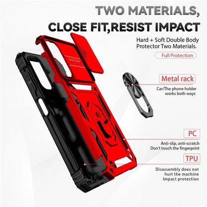 For Samsung Galaxy S23 FE Case Slide Camera Protection Kickstand Phone Cover