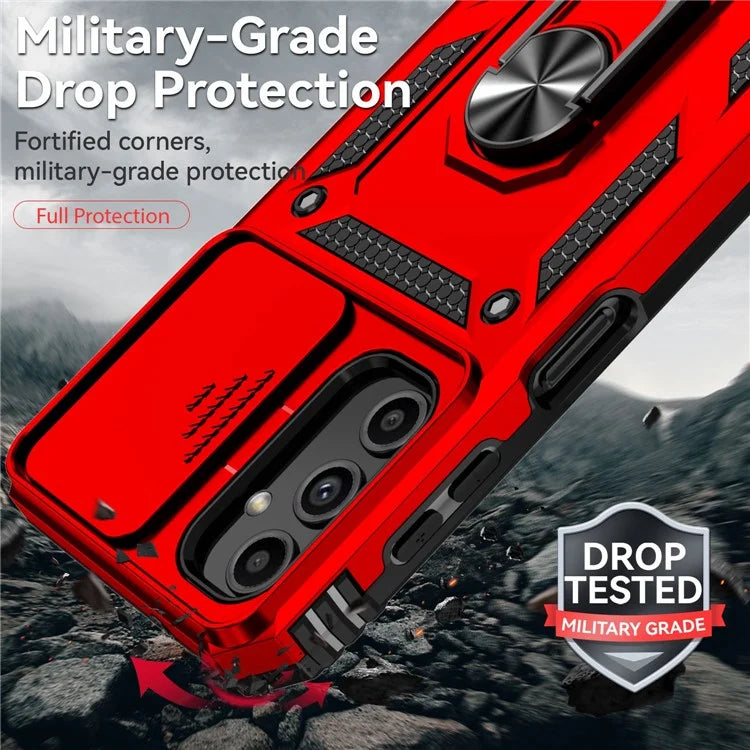For Samsung Galaxy S23 FE Case Slide Camera Protection Kickstand Phone Cover