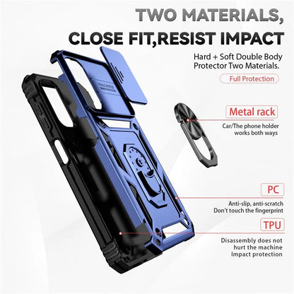 For Samsung Galaxy S23 FE Case Slide Camera Protection Kickstand Phone Cover