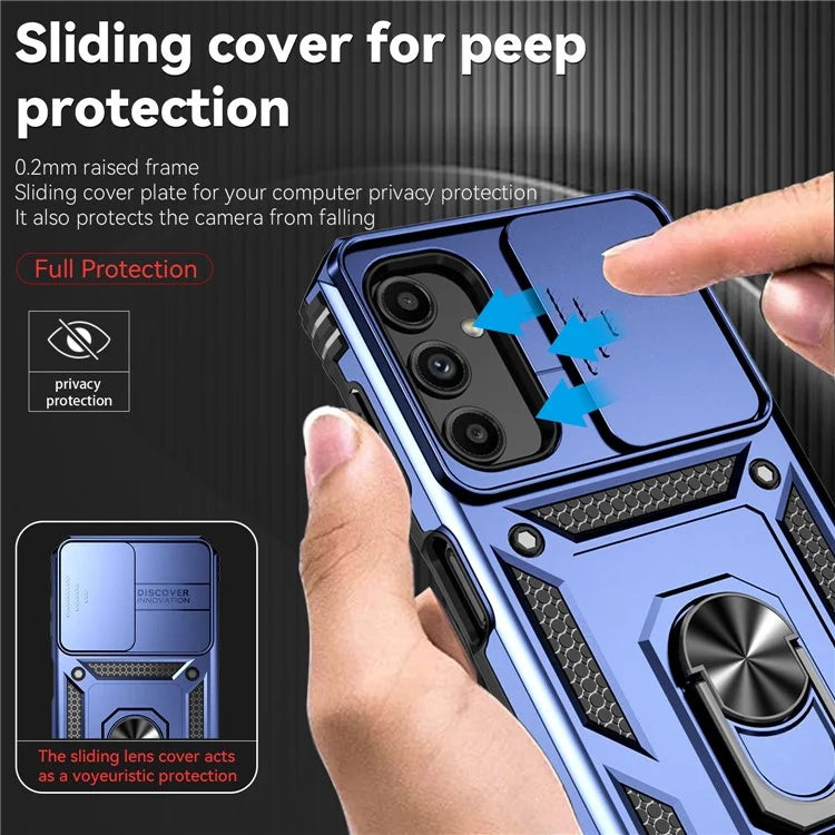 For Samsung Galaxy S23 FE Case Slide Camera Protection Kickstand Phone Cover