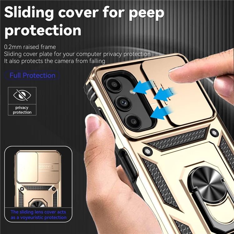 For Samsung Galaxy S23 FE Case Slide Camera Protection Kickstand Phone Cover