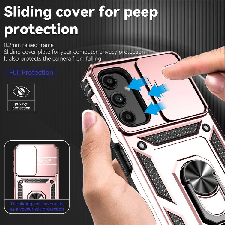 For Samsung Galaxy S23 FE Case Slide Camera Protection Kickstand Phone Cover