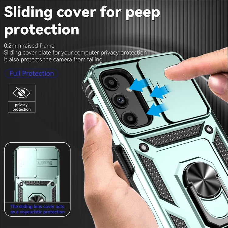 For Samsung Galaxy S23 FE Case Slide Camera Protection Kickstand Phone Cover