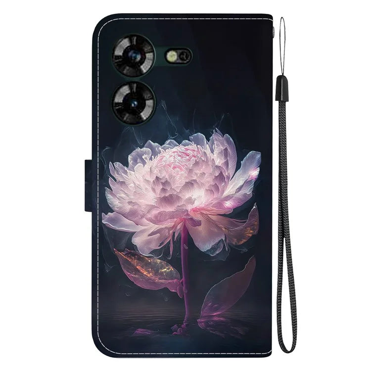 For Transsion Tecno Pova 5 4G Case Pattern Printing Phone Leather Cover