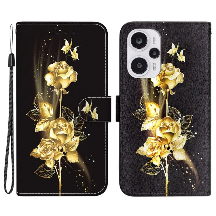 For Xiaomi Poco F5 5G / Redmi Note 12 Turbo Case PU Leather Stand Cover