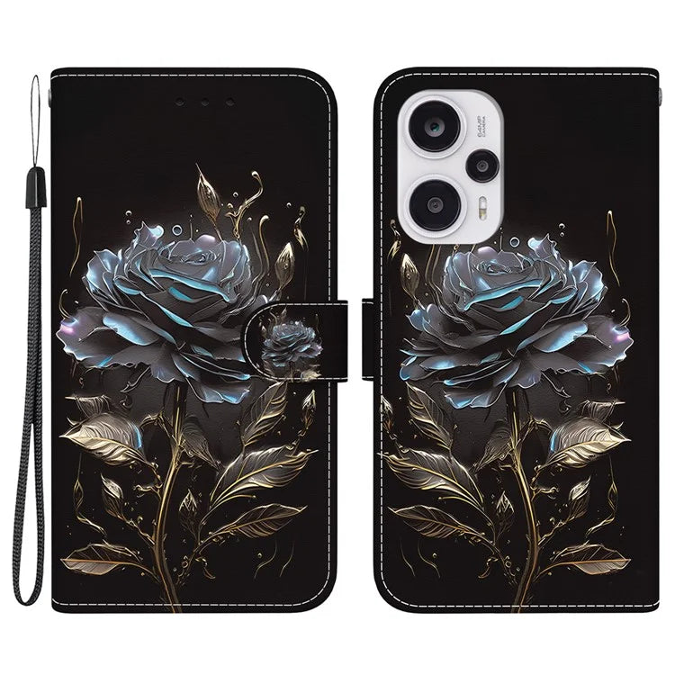 For Xiaomi Poco F5 5G / Redmi Note 12 Turbo Case PU Leather Stand Cover