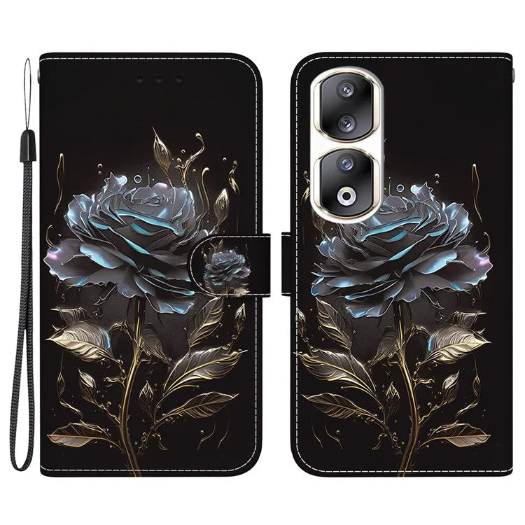 For Honor 90 Pro Case Foldable Stand Pattern Printing Phone Cover