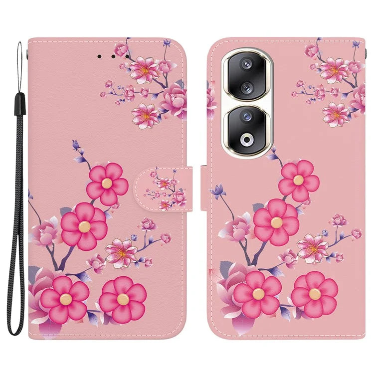 For Honor 90 Pro Case Foldable Stand Pattern Printing Phone Cover