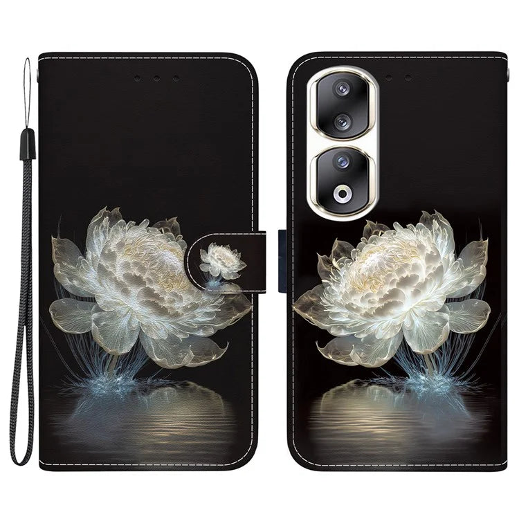 For Honor 90 Pro Case Foldable Stand Pattern Printing Phone Cover