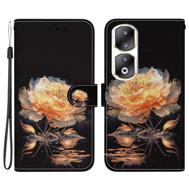 For Honor 90 Pro Case Foldable Stand Pattern Printing Phone Cover