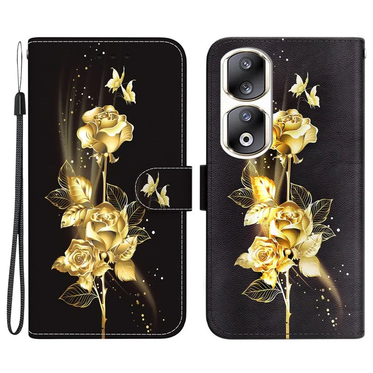 For Honor 90 Pro Case Foldable Stand Pattern Printing Phone Cover