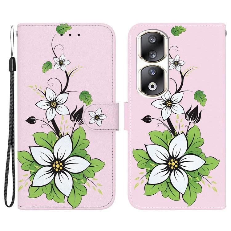 For Honor 90 Pro Case Foldable Stand Pattern Printing Phone Cover