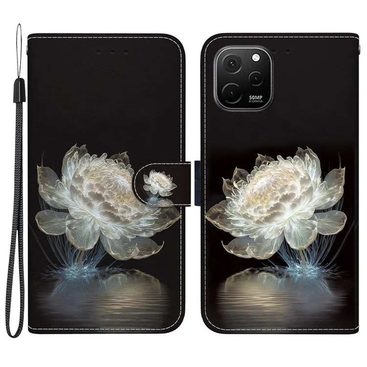 For Huawei nova Y61 4G Case Wallet Function Pattern Printing Phone Cover