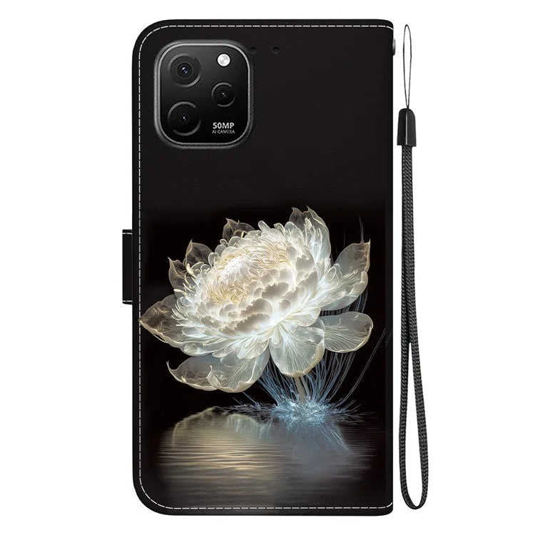 For Huawei nova Y61 4G Case Wallet Function Pattern Printing Phone Cover
