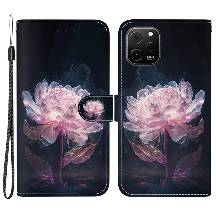 For Huawei nova Y61 4G Case Wallet Function Pattern Printing Phone Cover