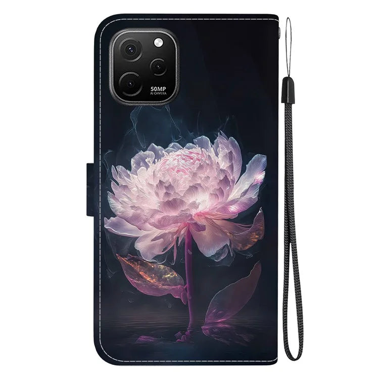 For Huawei nova Y61 4G Case Wallet Function Pattern Printing Phone Cover